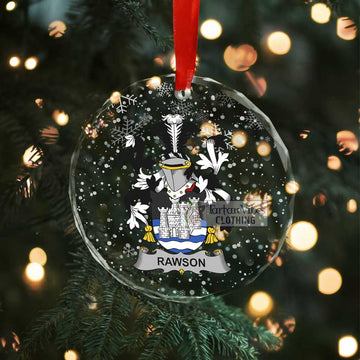 Rawson Irish Clan Christmas Glass Ornament with Coat of Arms