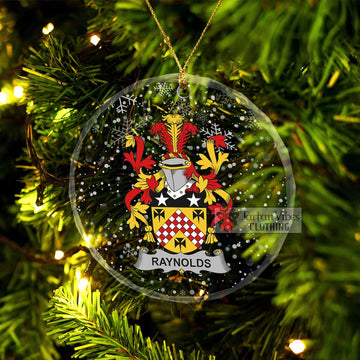 Raynolds Irish Clan Christmas Glass Ornament with Coat of Arms