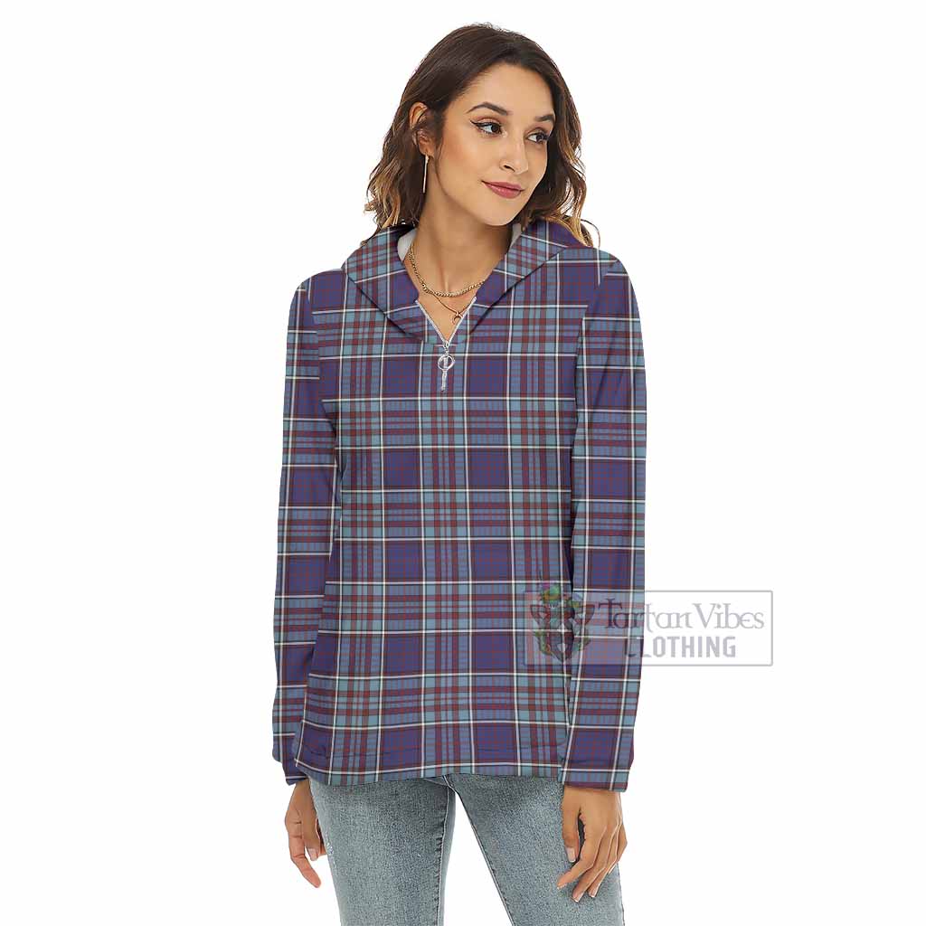 RCAF Tartan Women's Borg Fleece Hoodie with Half Zip - Tartan Vibes Clothing