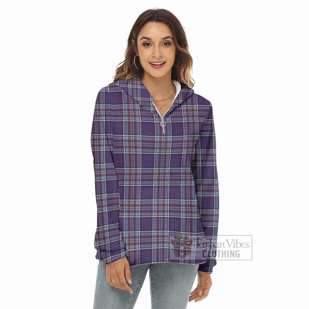 RCAF Tartan Women's Borg Fleece Hoodie with Half Zip - Tartan Vibes Clothing