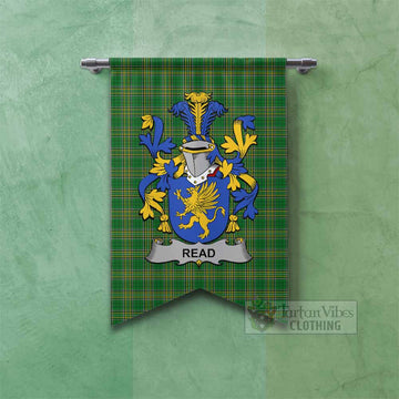 Read Irish Clan Tartan Gonfalon, Tartan Banner with Coat of Arms Fishtail - Tartan Vibes Clothing