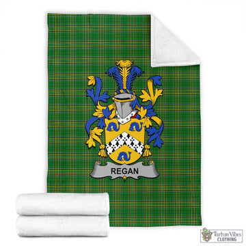 Regan Irish Clan Tartan Blanket with Coat of Arms X-Large 59 x 79 inches 150 x 200 cm - Tartan Vibes Clothing
