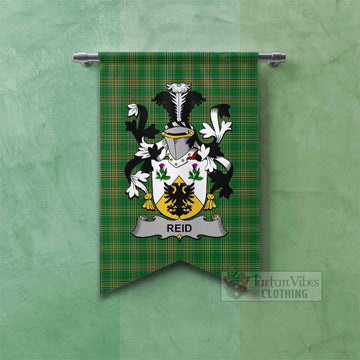 Reid Irish Clan Tartan Gonfalon, Tartan Banner with Coat of Arms Fishtail - Tartan Vibes Clothing