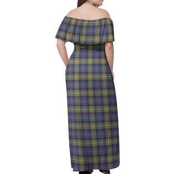 Rennie Tartan Off Shoulder Long Dress