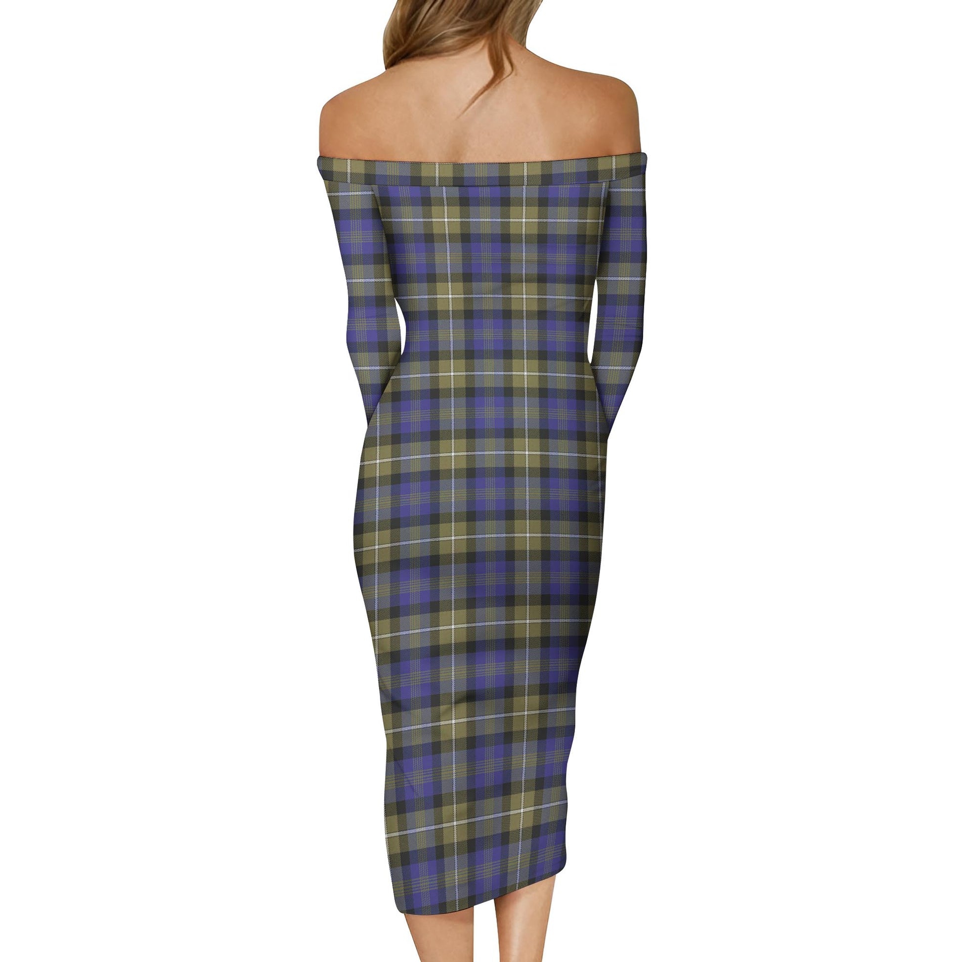 Rennie Tartan Off Shoulder Lady Dress - Tartanvibesclothing