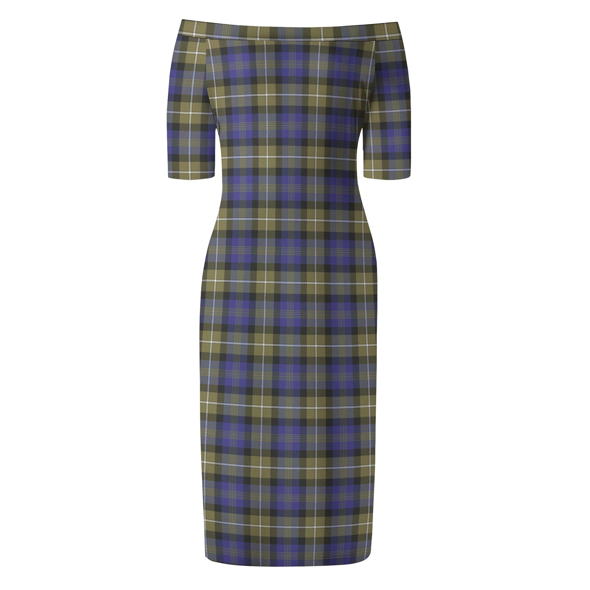 Rennie Tartan Off Shoulder Lady Dress - Tartanvibesclothing