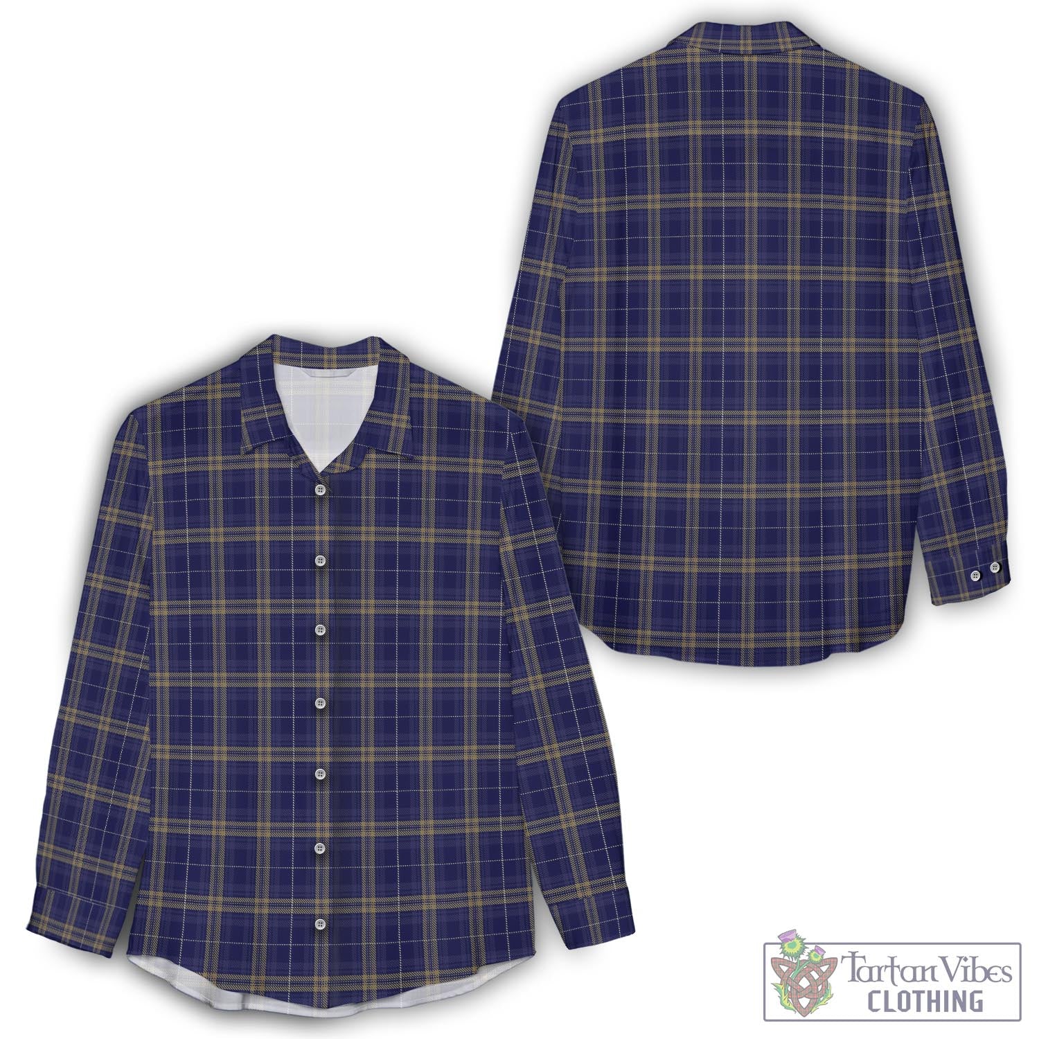 Rhys of Wales Tartan Womens Casual Shirt