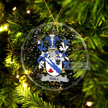 Riall Irish Clan Christmas Glass Ornament with Coat of Arms