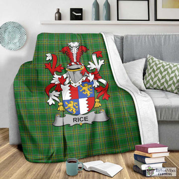 Rice Irish Clan Tartan Blanket with Coat of Arms - Tartan Vibes Clothing