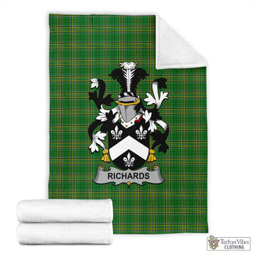 Richards Irish Clan Tartan Blanket with Coat of Arms X-Large 59 x 79 inches 150 x 200 cm - Tartan Vibes Clothing