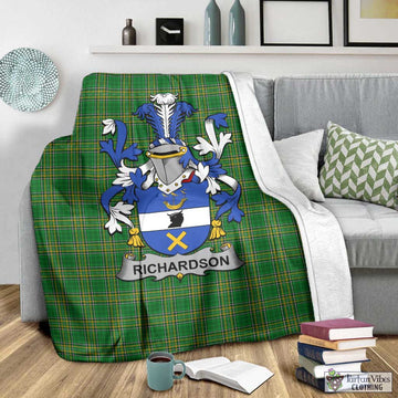 Richardson Irish Clan Tartan Blanket with Coat of Arms - Tartan Vibes Clothing