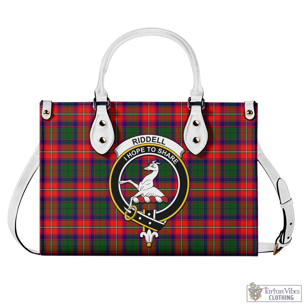 Tartan Vibes Clothing Riddell Tartan Luxury Leather Handbags with Family Crest