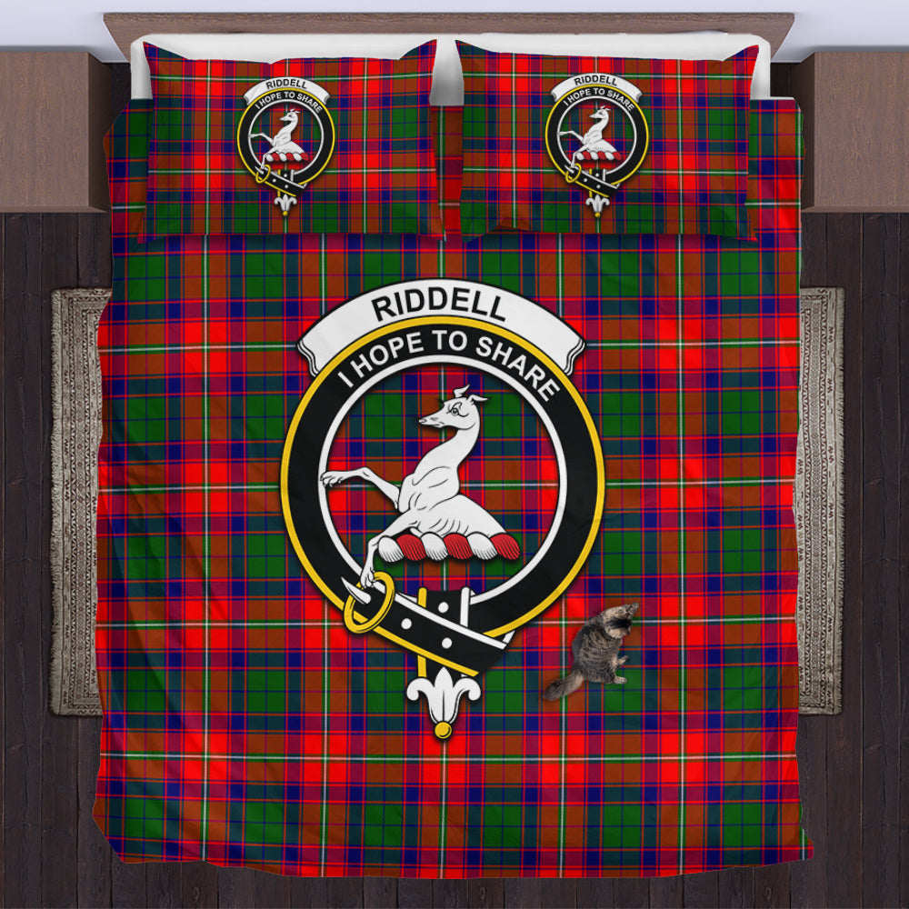 Riddell Tartan Bedding Set with Family Crest UK Bedding Set - Tartan Vibes Clothing