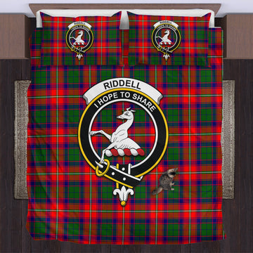 Riddell Tartan Bedding Set with Family Crest