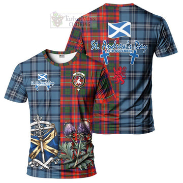 Riddell Tartan T-Shirt Happy St. Andrew's Day Half Tartan Style