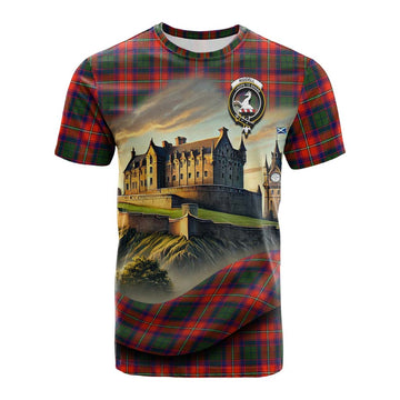 Riddell Tartan Family Crest Cotton T-shirt with Scottish Ancient Castle Style