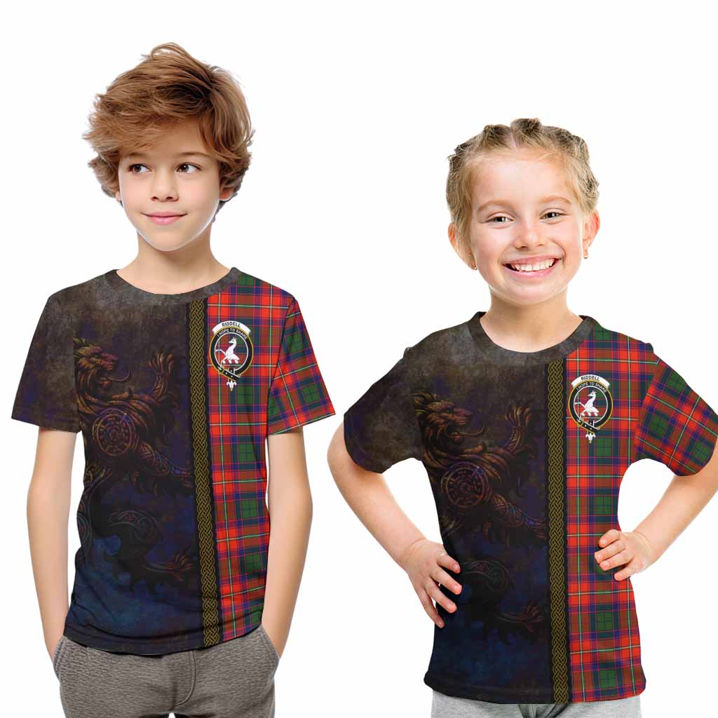 Riddell Tartan Family Crest Kid T-Shirt Alba Gu Brath Be Brave Lion Ancient Style Youth XL Size14 - Tartan Vibes Clothing