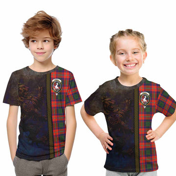 Riddell Tartan Family Crest Kid T-Shirt Alba Gu Brath Be Brave Lion Ancient Style