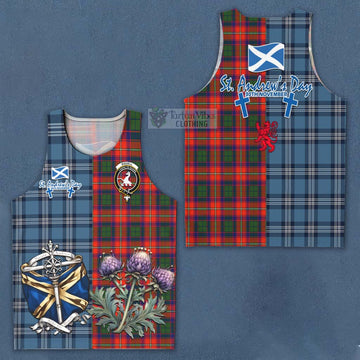 Riddell Tartan Men's Tank Top Happy St. Andrew's Day Half Tartan Style