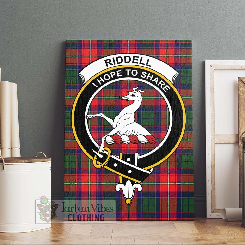 Riddell Tartan Canvas Print Wall Art with Family Crest Without Frame - Tartan Vibes Clothing