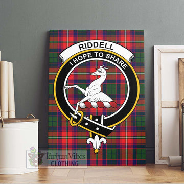 Riddell Tartan Canvas Print Wall Art with Family Crest