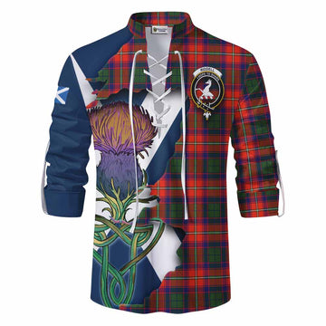 Riddell Tartan Family Crest Ghillie Kilt Shirt Scottish Thistle Celtic Inspired Men - Tartan Vibes Clothing