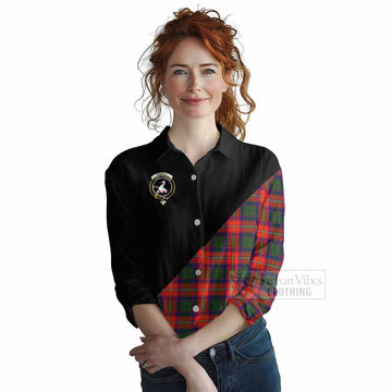 Riddell Tartan Women's Casual Shirt with Family Crest and Military Logo Style