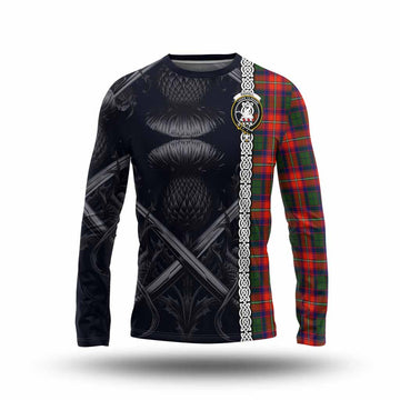 Riddell Tartan Long Sleeve T-Shirt with Family Crest Cross Sword Thistle Celtic Vibes Unisex - Tartan Vibes Clothing