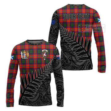 Riddell Crest Tartan Long Sleeve T-Shirt with New Zealand Silver Fern Half Style Unisex - Tartan Vibes Clothing
