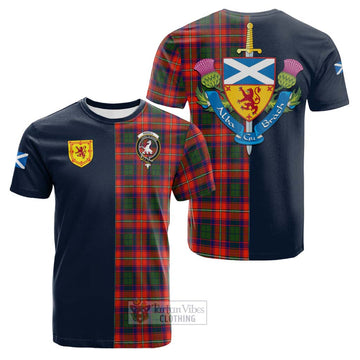 Riddell Tartan Cotton T-shirt Alba with Scottish Lion Royal Arm Half Style