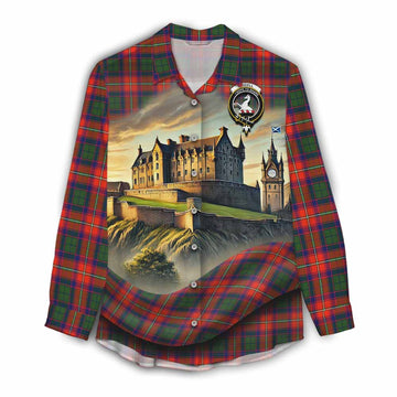 Riddell Tartan Family Crest Women's Casual Shirt with Scottish Ancient Castle Style