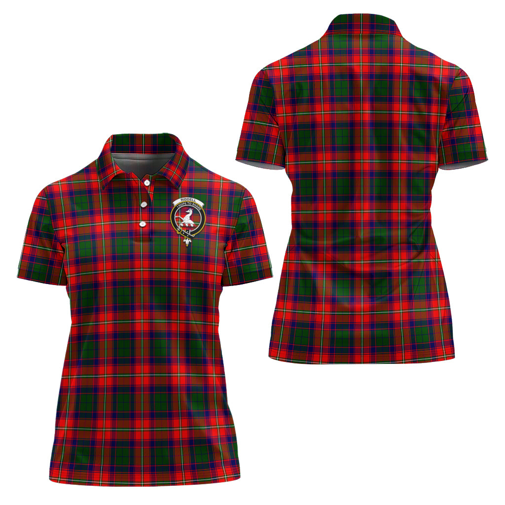 Riddell Tartan Polo Shirt with Family Crest For Women Women - Tartan Vibes Clothing