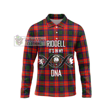 Riddell Tartan Long Sleeve Polo Shirt with Family Crest DNA In Me Style