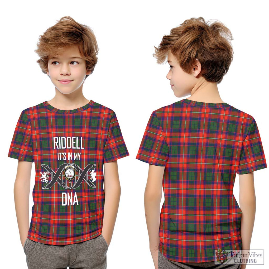 Riddell Tartan Kid T-Shirt with Family Crest DNA In Me Style Youth XL Size14 - Tartanvibesclothing Shop