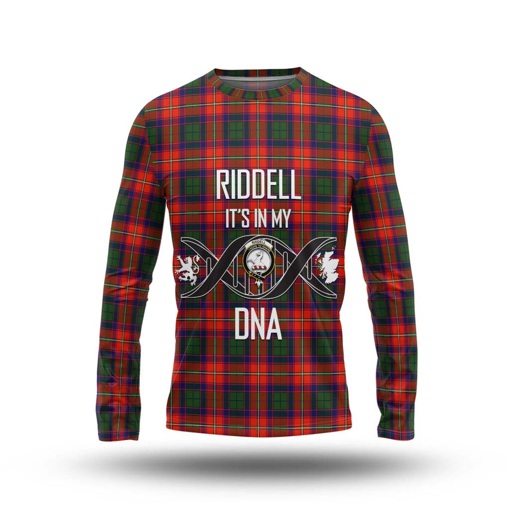 Riddell Tartan Long Sleeve T-Shirt with Family Crest DNA In Me Style Unisex - Tartan Vibes Clothing