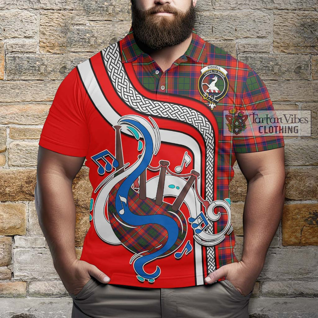 Tartan Vibes Clothing Riddell Tartan Polo Shirt with Epic Bagpipe Style