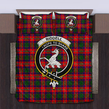 Riddell Tartan Quilt Bed Set with Family Crest