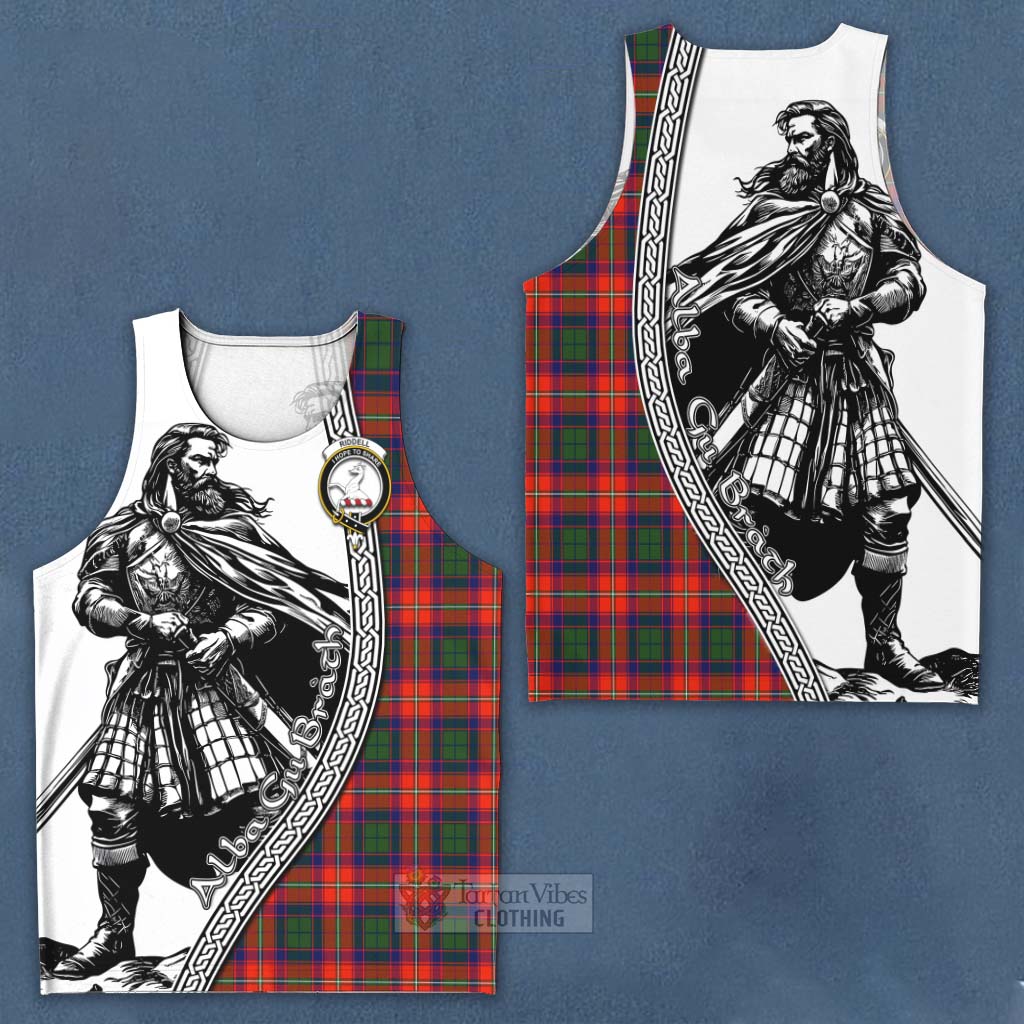 Tartan Vibes Clothing Riddell Tartan Clan Crest Men's Tank Top with Highlander Warrior Celtic Style