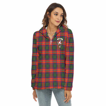 Riddell Tartan Crest Women's Borg  Half Zip Fleece Hoodie