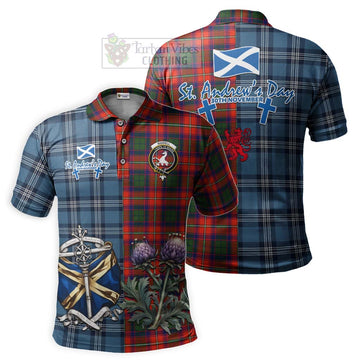 Riddell Tartan Polo Shirt Happy St. Andrew's Day Half Tartan Style