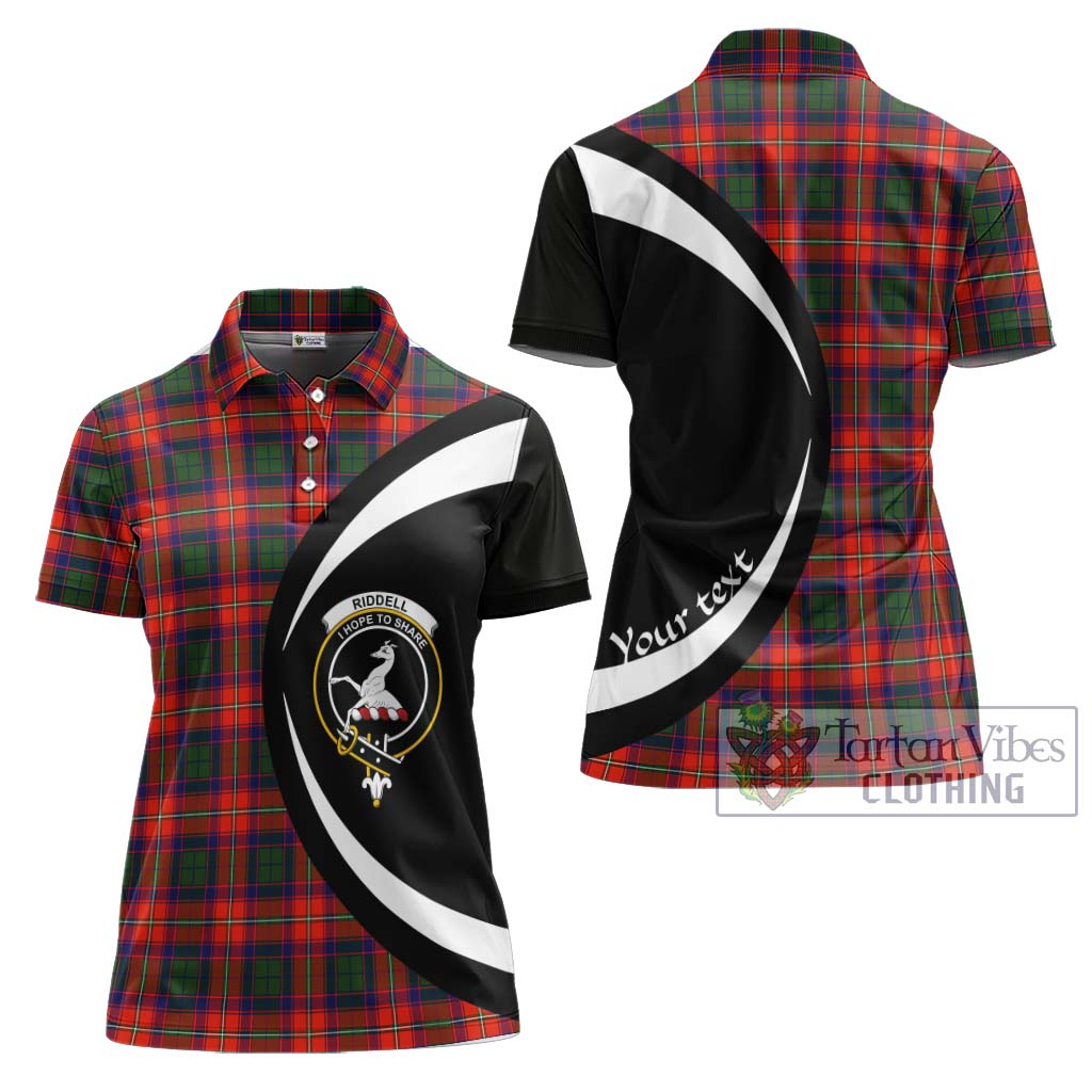 Tartan Vibes Clothing Riddell Tartan Women's Polo Shirt with Family Crest Circle Style