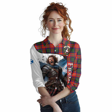 Riddell Crest Tartan Women's Casual Shirt Inspired by the Freedom of Scottish Warrior