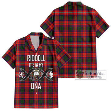 Riddell Tartan Short Sleeve Button Shirt with Family Crest DNA In Me Style