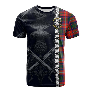 Riddell Tartan Cotton T-shirt with Family Crest Cross Sword Thistle Celtic Vibes