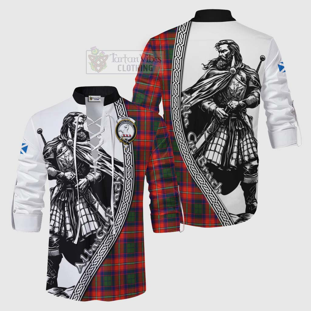 Tartan Vibes Clothing Riddell Tartan Clan Crest Ghillie Kilt Shirt with Highlander Warrior Celtic Style