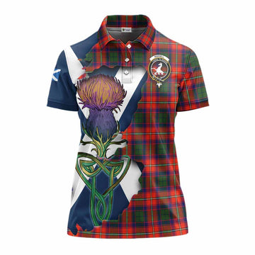 Riddell Tartan Family Crest Women's Polo Shirt Scottish Thistle Celtic Inspired Women - Tartan Vibes Clothing