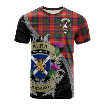 Riddell Tartan Family Crest Cotton T-shirt Lion Rampant Royal Thistle Shield Celtic Inspired