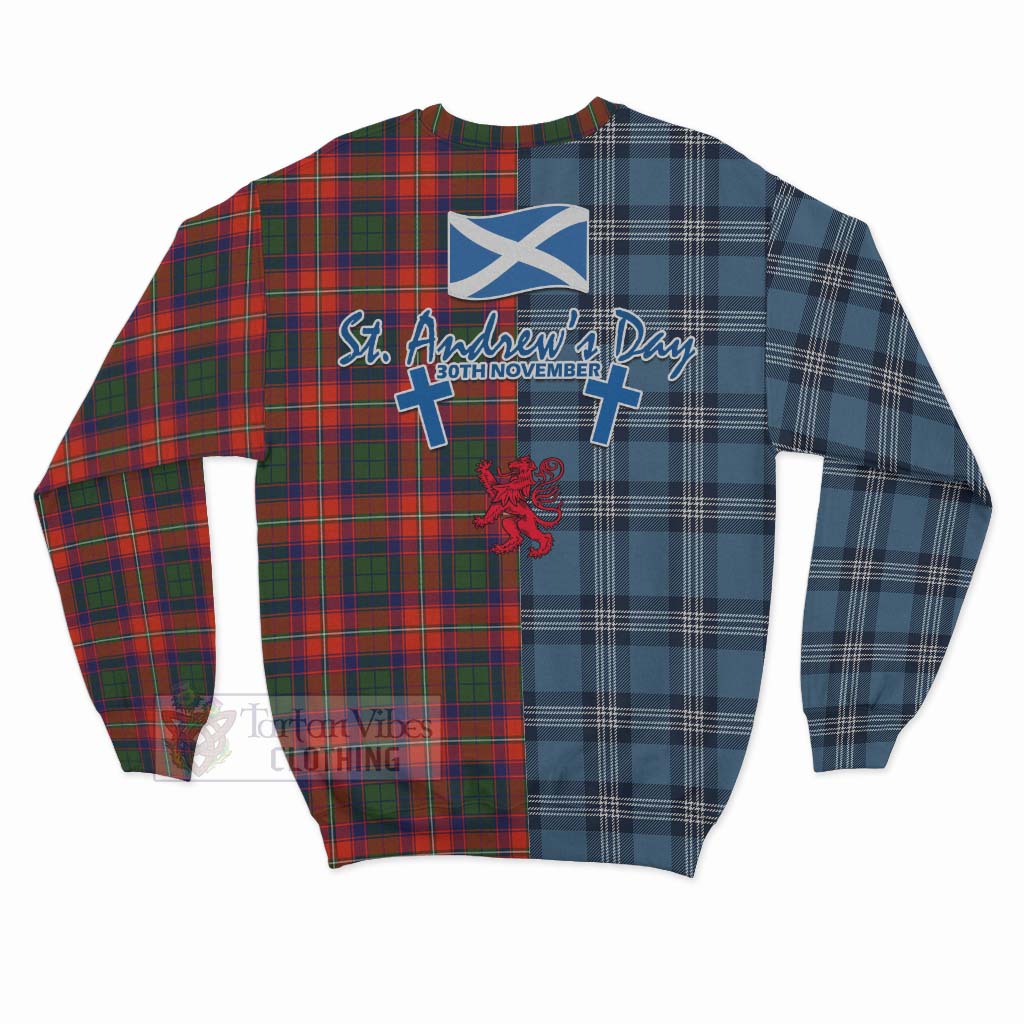 Riddell Tartan Sweatshirt Happy St. Andrew's Day Half Tartan Style - Tartan Vibes Clothing