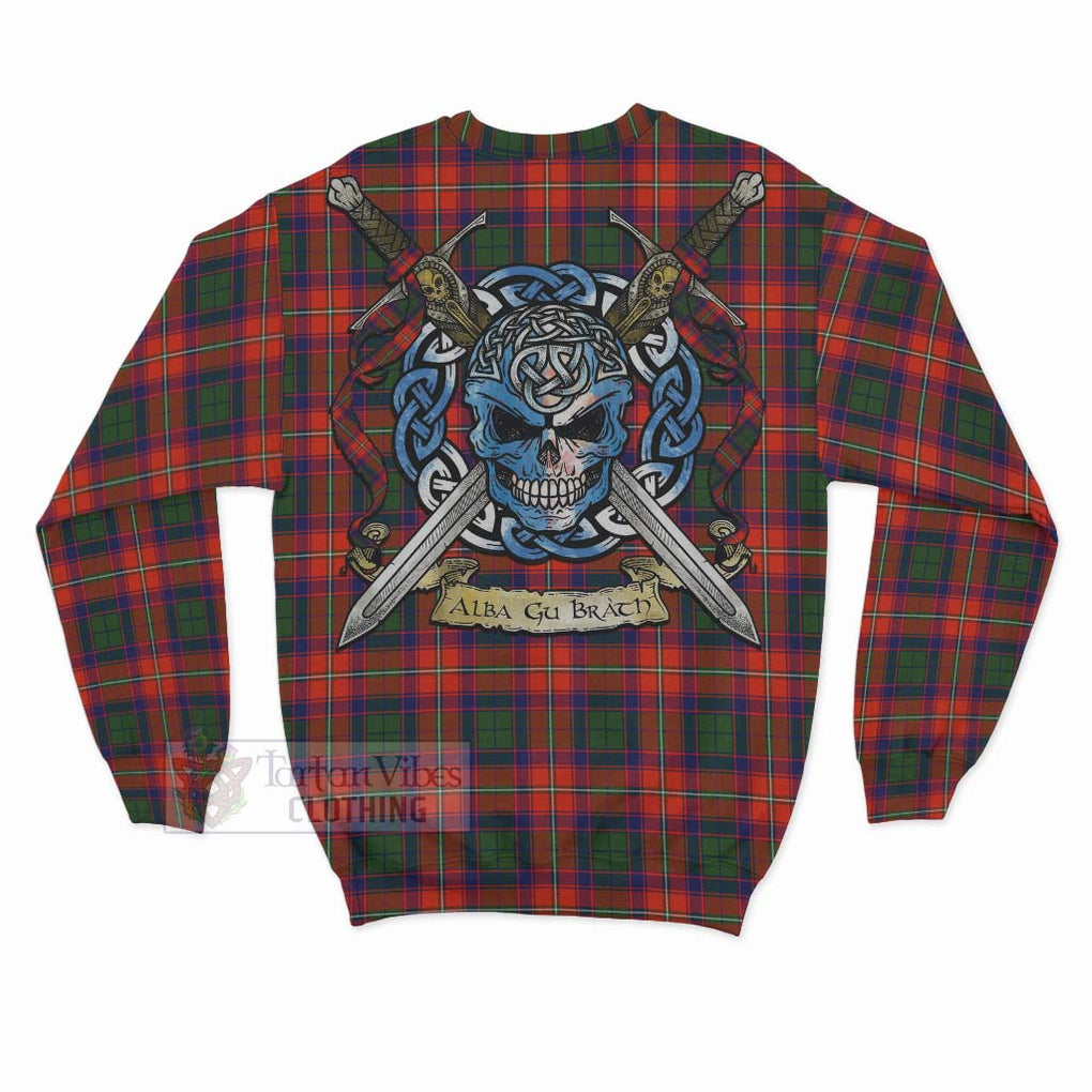 Riddell Tartan Sweatshirt with Family Crest Celtic Skull Style - Tartan Vibes Clothing