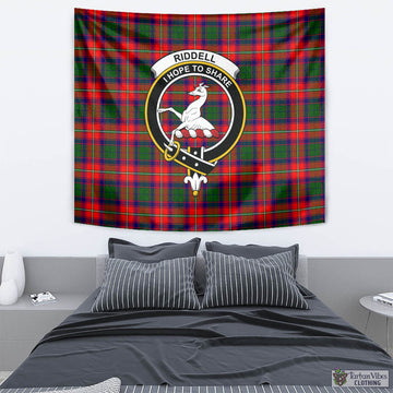 Riddell Tartan Tapestry Wall Hanging and Home Decor for Room with Family Crest